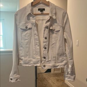 Nine West White Stretch Denim Jacket